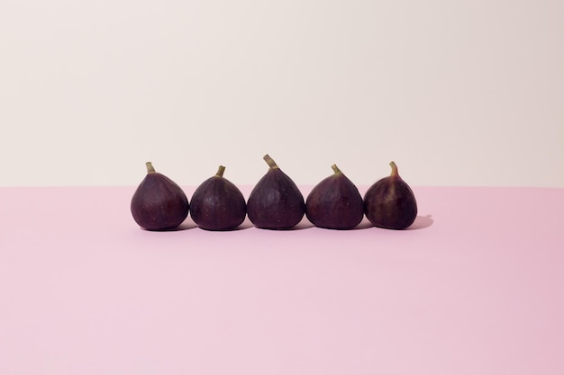 Fresh fig in a row on the table Close up