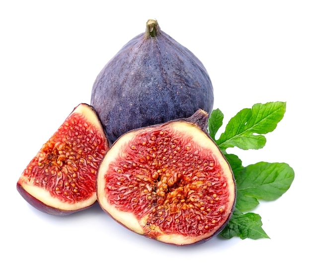 Fresh figs fruits isolated on white.