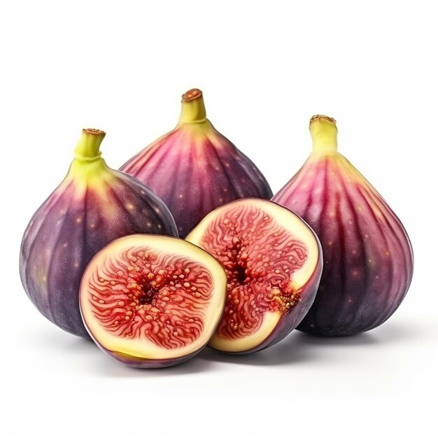 Fresh figs isolated on white with clipping path