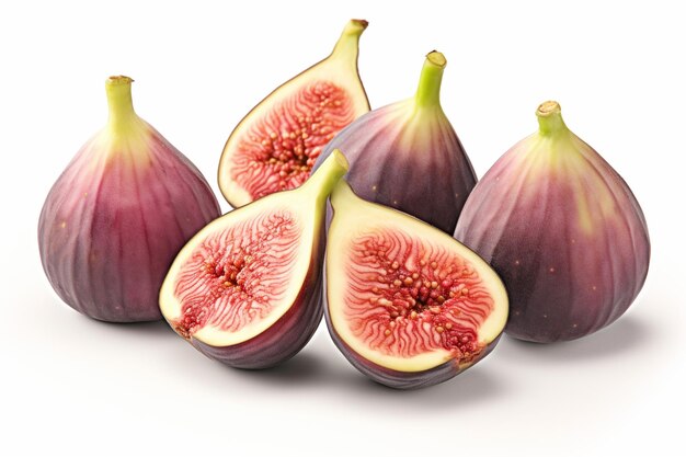 Photo fresh figs isolated on white with clipping path