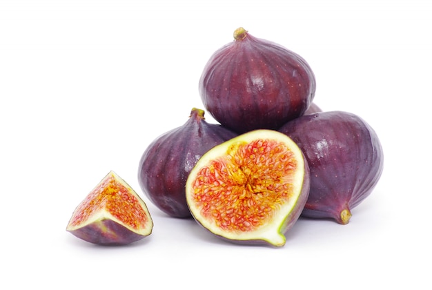 Fresh figs isolated on white