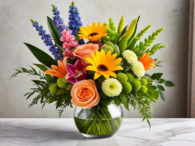 Fresh flower arrangement in a vase adds nature to indoors