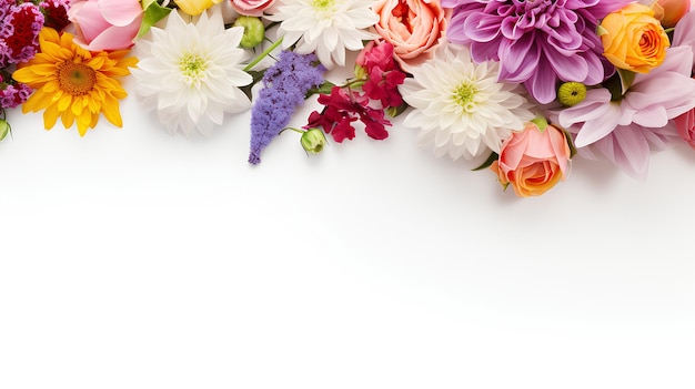 Fresh Flowers have white space with space for text photographed