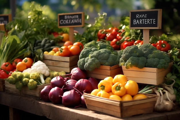 Fresh food photography at organic farmers markets