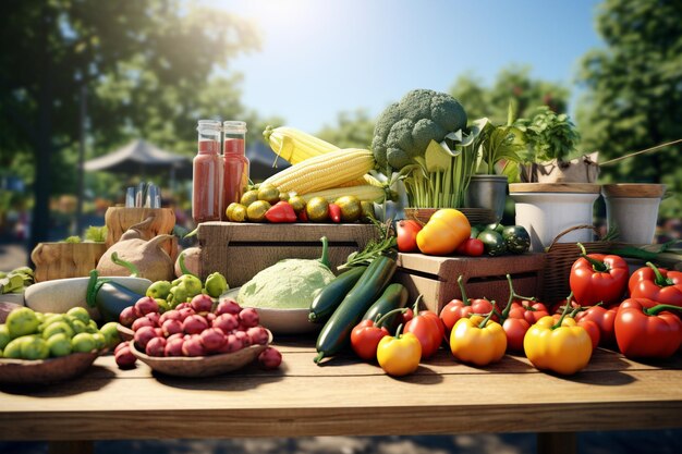 Fresh food photography at urban farmers markets