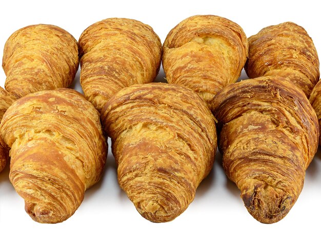 Fresh French croissant. Isolated on white background