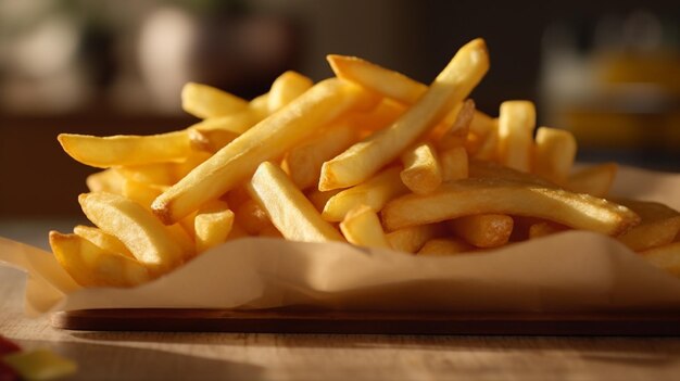Premium AI Image | Fresh french fries food lunch fat take out fast food