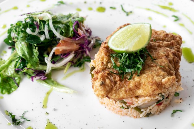 fresh fried battered cod fish fillet summer light lunch meal