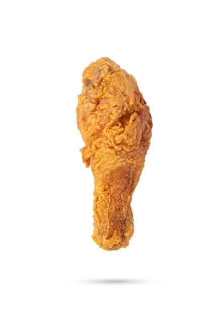 Fresh fried drumstick chicken on  isolated white background