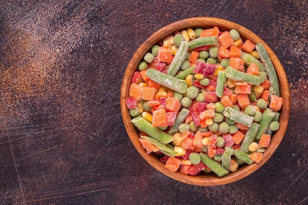 Fresh frozen vegetables for cooking in a bowl