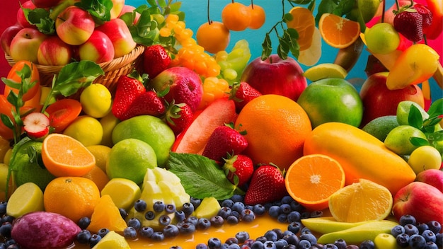 fresh fruit artistically arranged in a delightful display