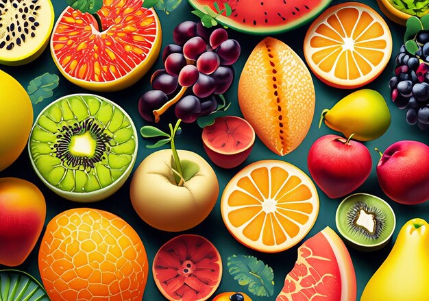 Fresh fruit background image