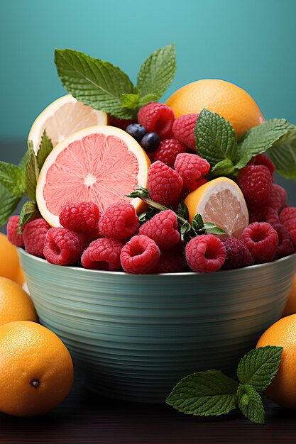 fresh fruit in a basket looks very delicious