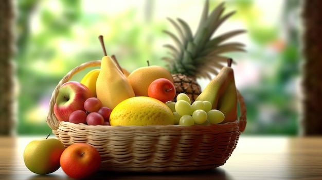 fresh fruit in basket