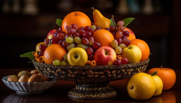 Ваза со свежими фруктами природа сладкая и полезная вариация, созданная искусственным интеллектом