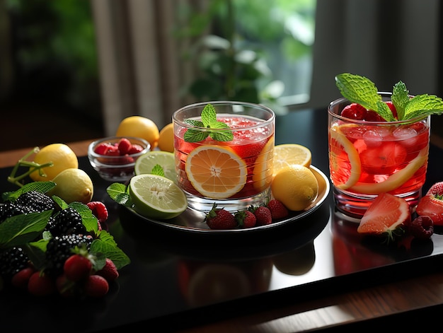 Foto cocktail di frutta fresca ia generativa