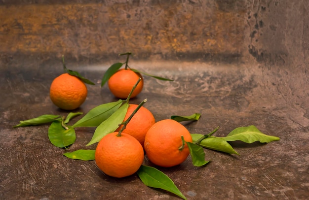 Fresh fruit. Group of tangerines