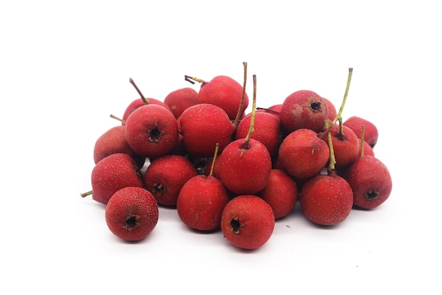 Fresh fruit hawthorn white background photo material