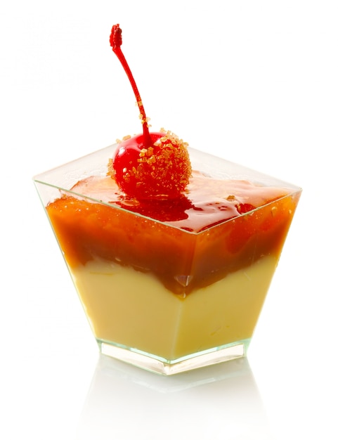 Fresh fruit jelly with cherry berry isolated