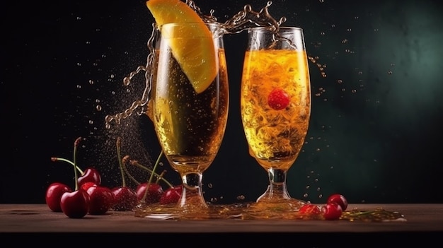 A fresh fruit juice splash on glass