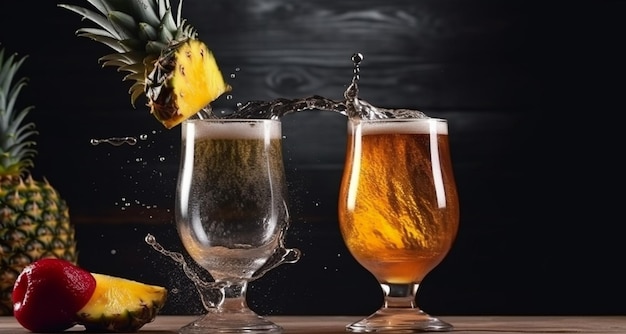 A fresh fruit juice splash on glass