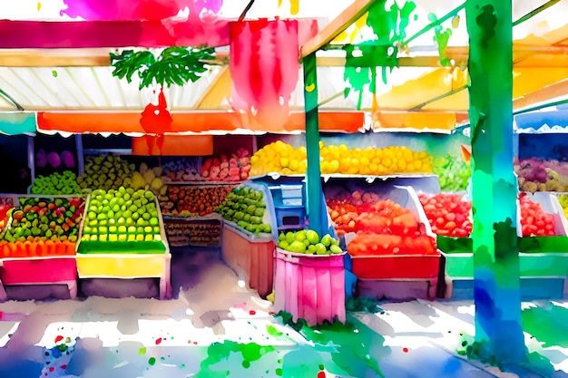 Foto mercato della frutta fresca