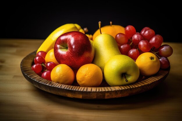 Fresh Fruit Platter on a Bamboo Tray