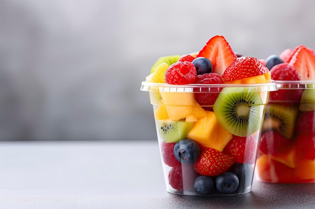 Fresh fruit salad to go with copy space