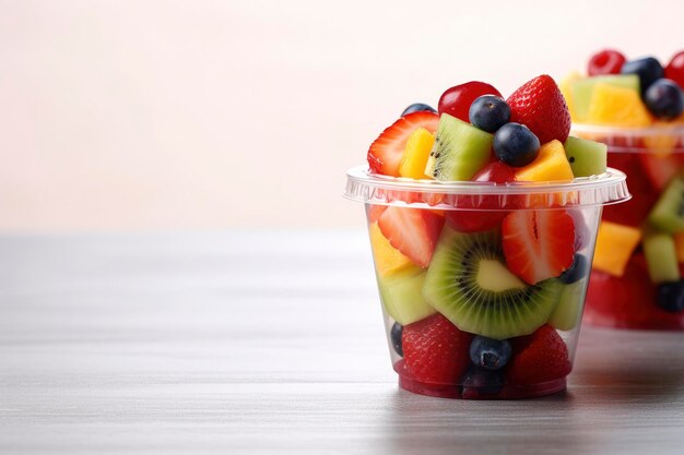 Fresh fruit salad to go with copy space