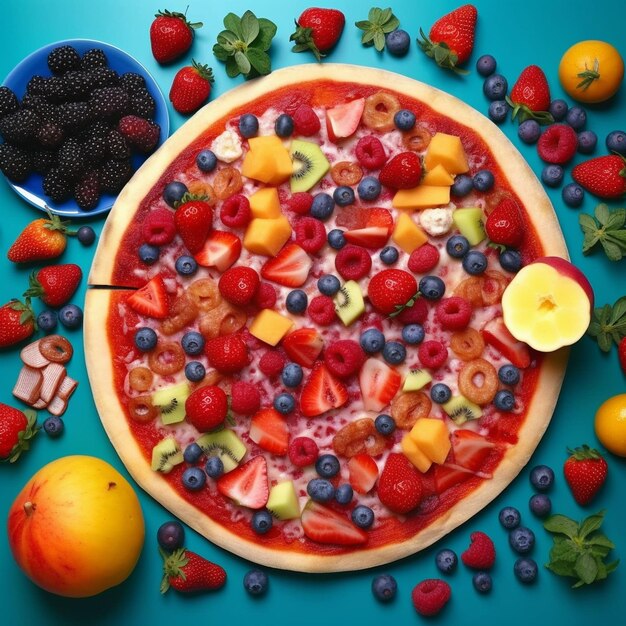 Foto insalata di frutta fresca con un tocco gourmet