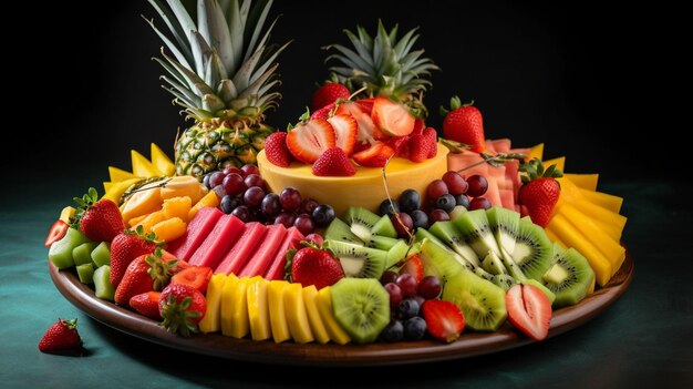 Photo fresh fruit salad with a gourmet twist