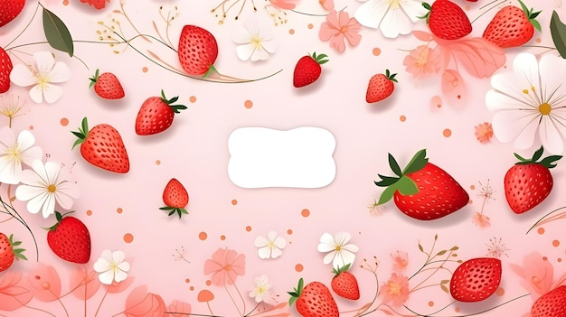 사진 신선한 과일 소셜 미디어 배너 템플릿과 맛있는 빨간색 딸기의 포스트 디자인
