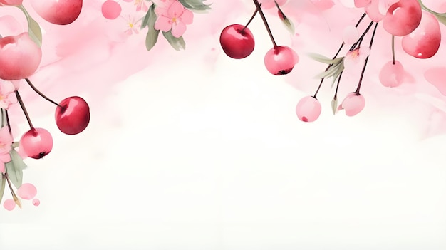 Fresh Fruit Social Media Banner Template and Post Design of Juicy Red Color Cherries