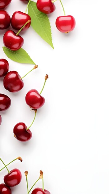 Foto fresh fruit social media banner template e post design di juicy red color cherry