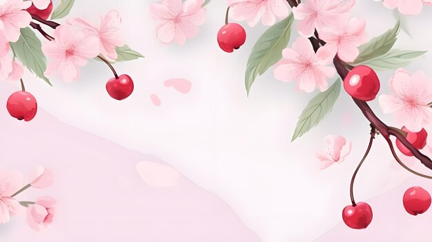 Foto fresh fruit social media banner template e post design di juicy red color cherry