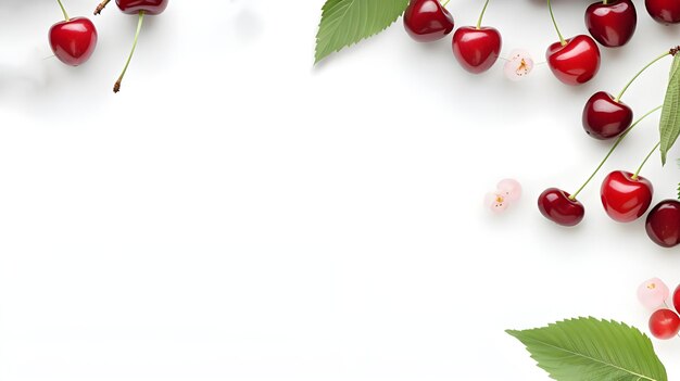 Foto fresh fruit social media banner template e post design di juicy red color cherry