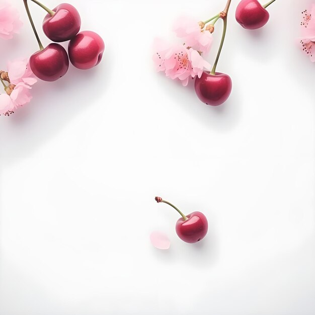 Foto fresh fruit social media banner template e post design di juicy red color cherry