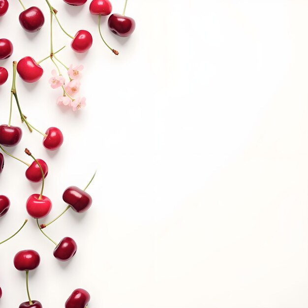 Foto fresh fruit social media banner template e post design di juicy red color cherry