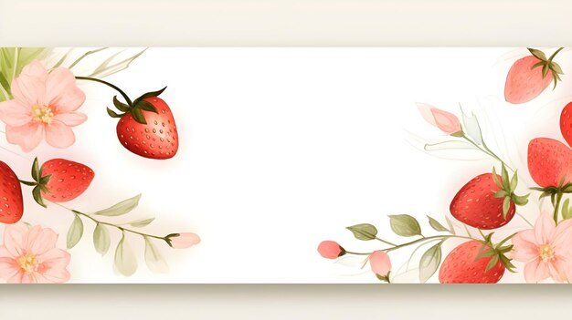 Photo fresh fruit social media banner template and post design of juicy red color strawberries