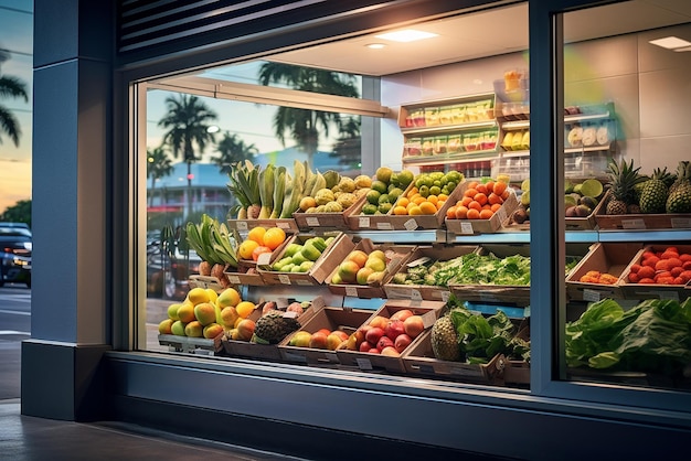 A fresh fruit and vegetable shop