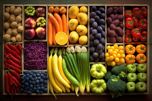 Fresh fruit and veggie selection