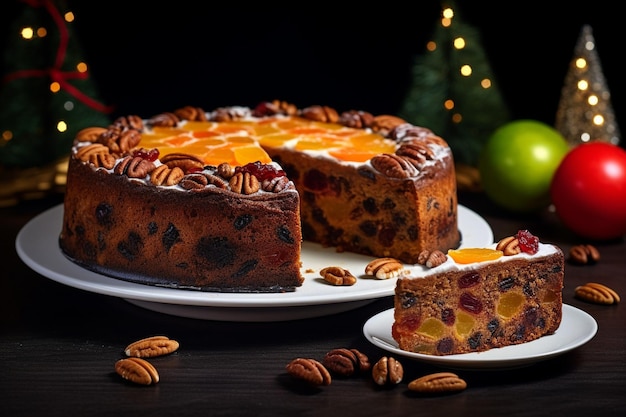 Photo fresh fruitcake dynamic food graphy