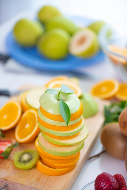 Fresh fruits.Assorted fruits colorful background.