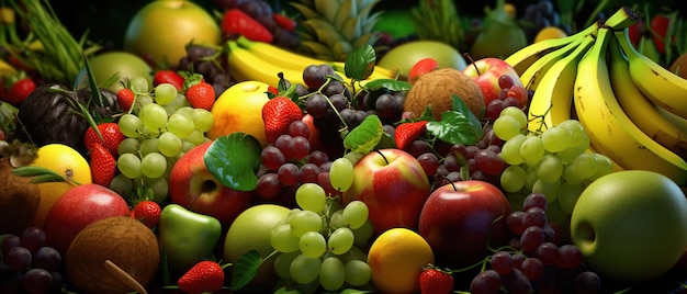 Fresh fruits background Generative AI