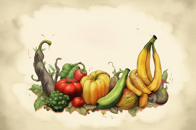 Fresh fruits on a background