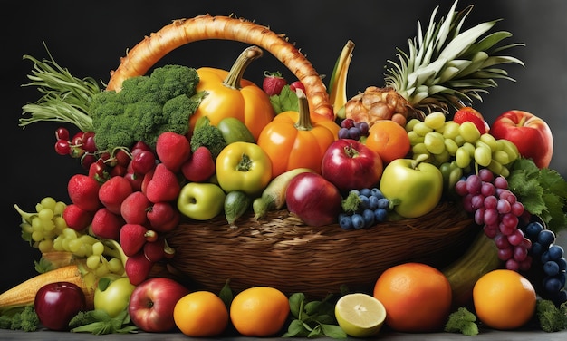 신선한 과일과 열매신선한 과일과 열매신선한 과일과 채소로 구성된 구성