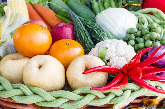 Fresh fruits and vegetables 