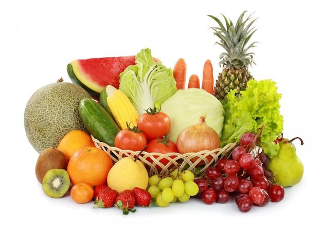 Photo fresh fruits and vegetables