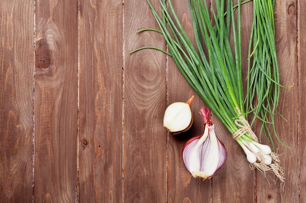 Photo fresh garden spring onion