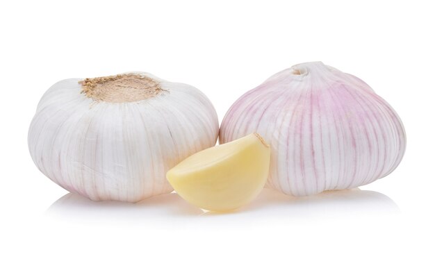 Fresh garlic isolated on white background